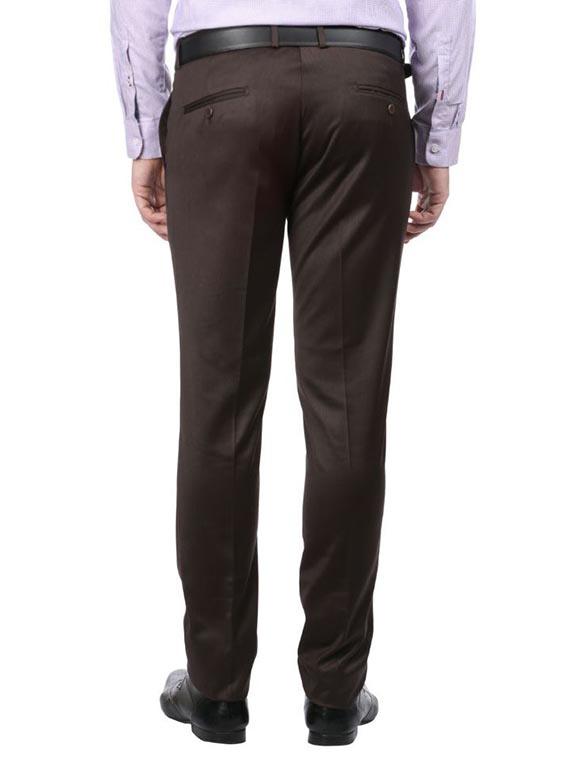 brown polyester flat front trousers formal - 12487191 - Zoom Image - 3
