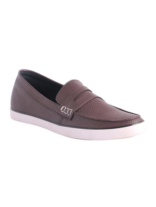brown synthetic slip on loafers - 12489705 - Very Small Image - 1