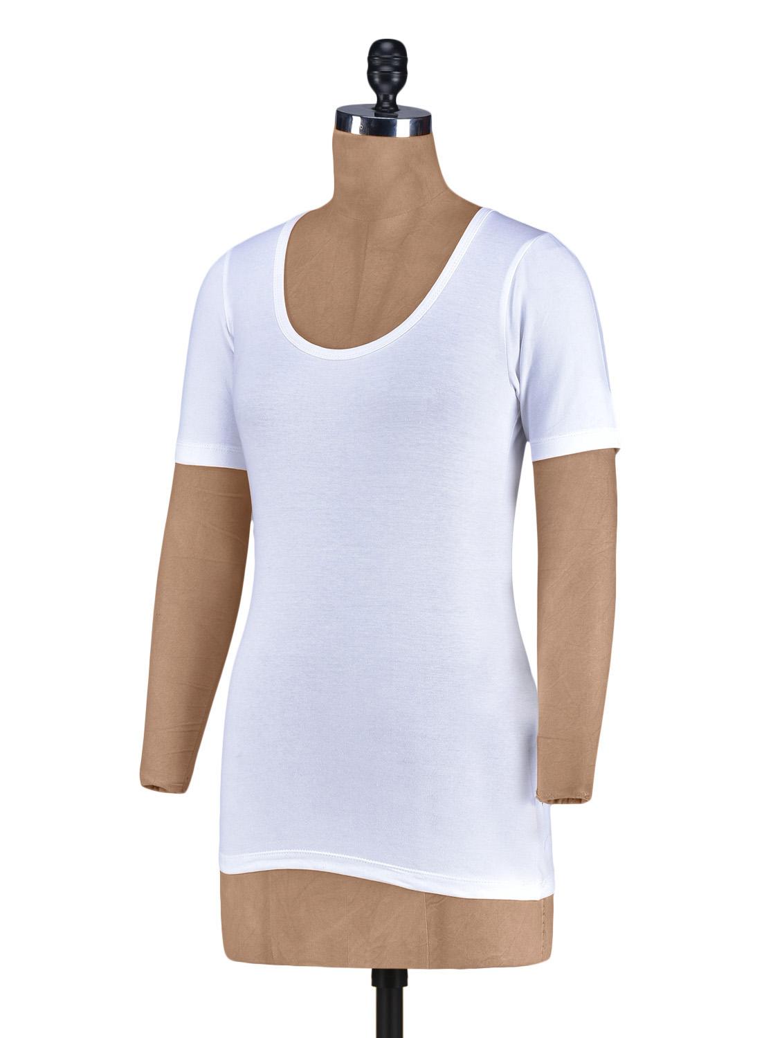 solid white cotton spandex top - 1249715 - Zoom Image - 2
