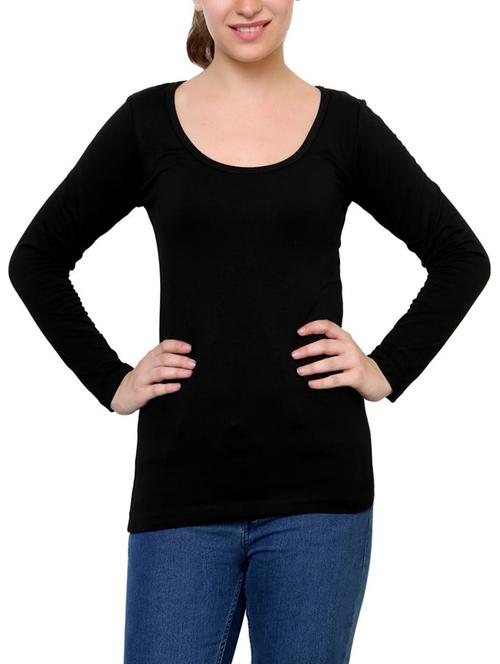 solid black cotton spandex top - 1249719 - Standard Image - 1
