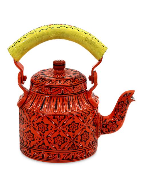 dark orange painted aluminium tea kettle - 1250360 - Standard Image - 1