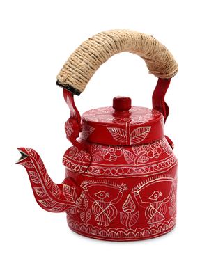 maroon painted tea kettle - 1250369 - Standard Image - 5
