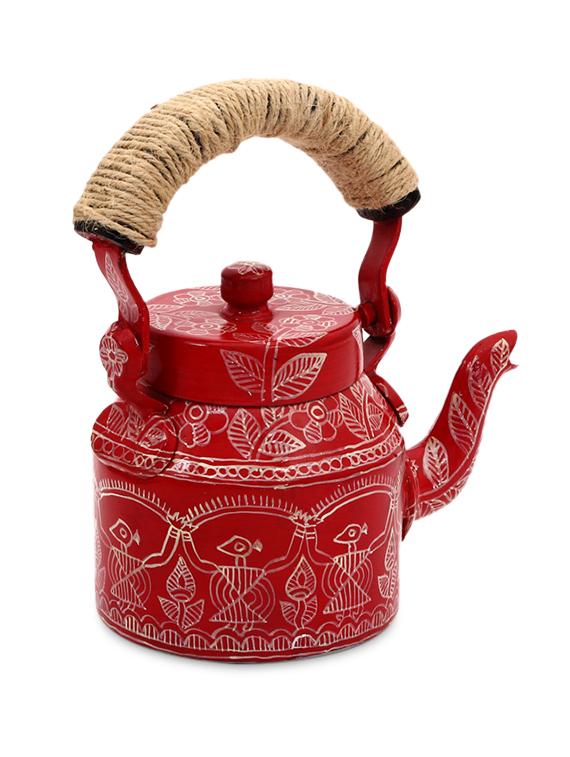 maroon painted tea kettle - 1250369 - Zoom Image - 2