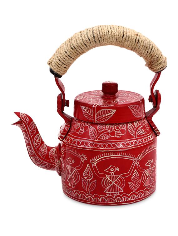maroon painted tea kettle - 1250369 - Zoom Image - 4