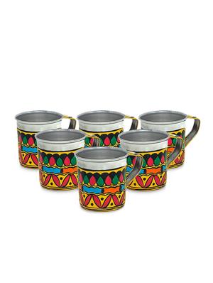 multicoloured lotus handpainted tea set (8pcs) - 1250433 - Standard Image - 10