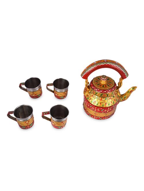 gold and red painted tea set - 1250441 - Standard Image - 1