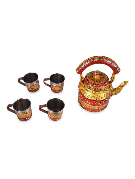 gold and red painted tea set - 1250441 - Zoom Image - 1
