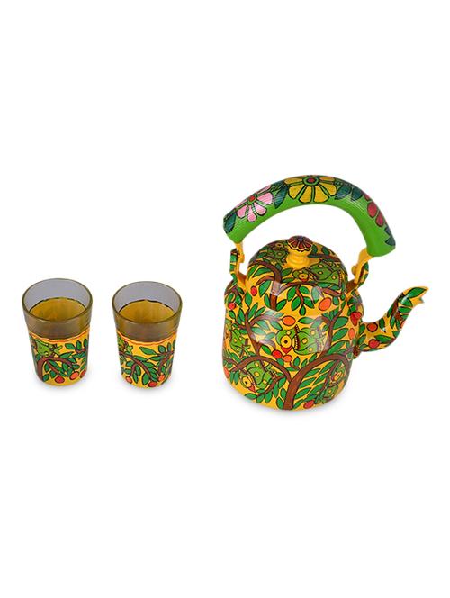 yellow and green painted tea set - 1250446 - Standard Image - 1