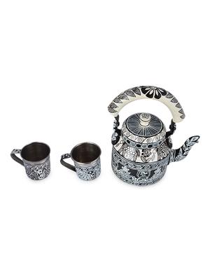 black and white painted tea set - 1250450 - Standard Image - 2