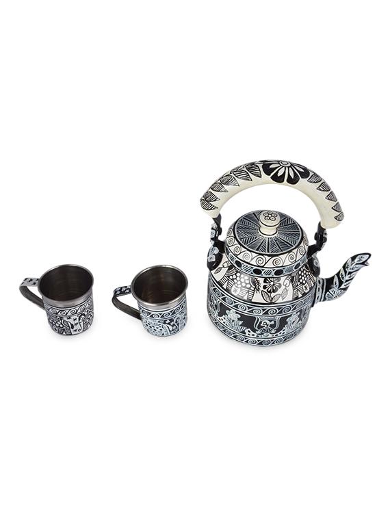 black and white painted tea set - 1250450 - Zoom Image - 2