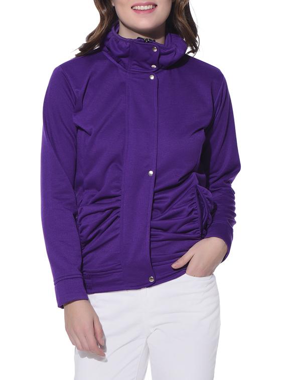 solid purple fleece jacket - 12507009 - Zoom Image - 1