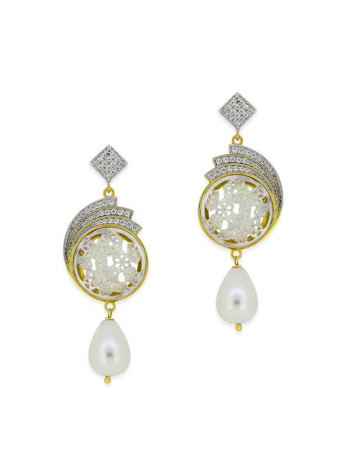 Yellow silver drop earrings - 12508388 - Very Small Image - 1