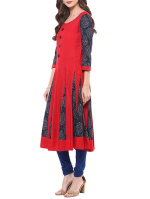 color block anarkali kurta - 12516620 - Standard Image - 2