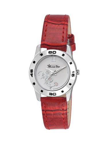 round dail leather strap red wrist watch - 12518023 - Very Small Image - 1