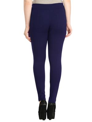 navy blue polyester jeggings - 12523757 - Standard Image - 3