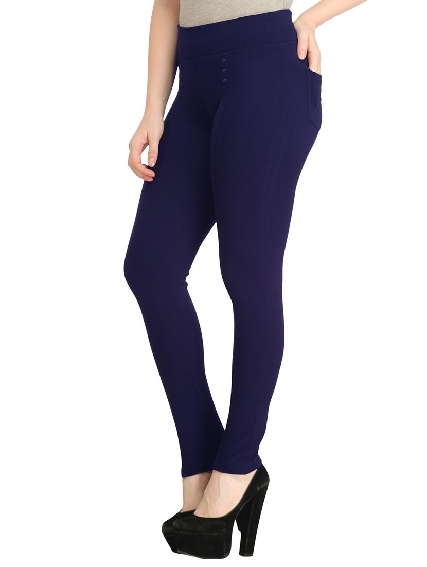 navy blue polyester jeggings - 12523757 - Zoom Image - 2