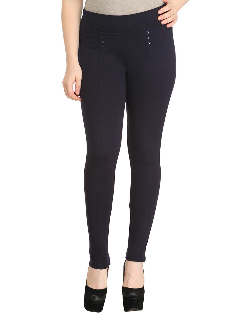 black polyester jeggings - 12523758 - Zoom Image - 1