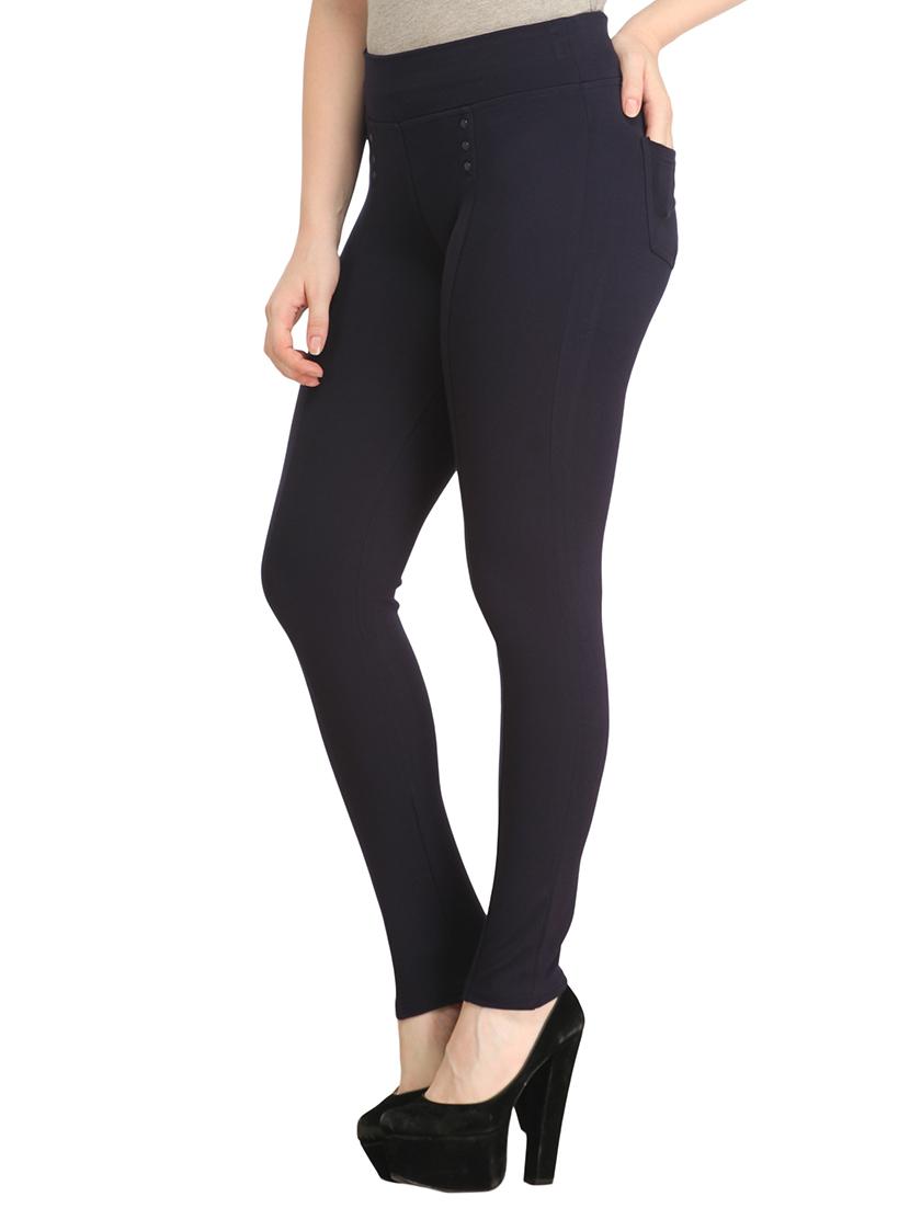 black polyester jeggings - 12523758 - Zoom Image - 2