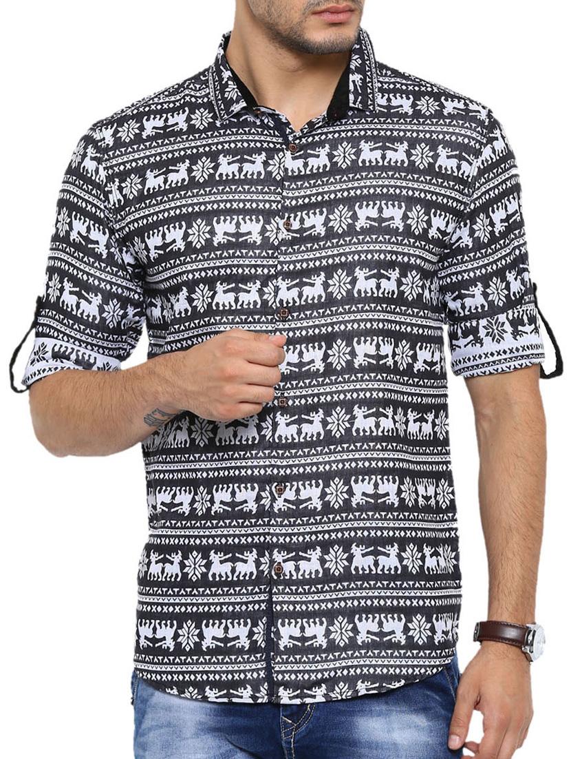 black cotton casual shirt - 12524482 - Zoom Image - 1