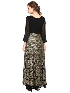 high slit gold print kurta - 12524542 - Standard Image - 3