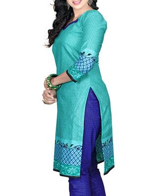 blue cotton salwar suits unstitched suit - 12524729 - Standard Image - 2