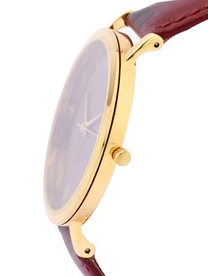 red genuine leather analogue watch - 1252854 - Standard Image - 4