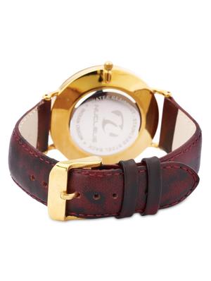 red genuine leather analogue watch - 1252854 - Standard Image - 5