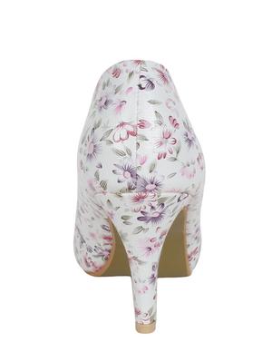 white leatherette slip on pumps - 12543336 - Standard Image - 3