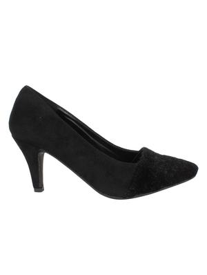 black leatherette slip on pumps - 12543357 -  Standard Image - 1