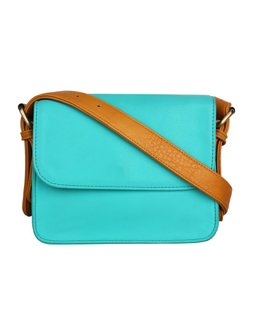 Turquoise blue leatherette sling bag - 12552004 - Zoom Image - 1