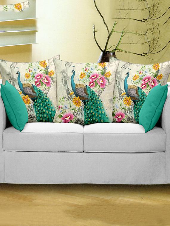 bianca set of 3 exotic peacock print cushion covers - 12552283 - Zoom Image - 1