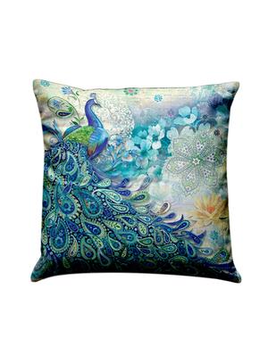 bianca blue feather peacock print cushion covers - 12552310 - Standard Image - 3