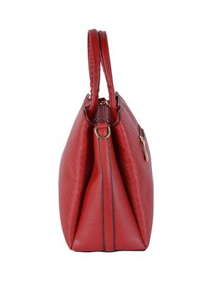 red leatherette textured handbag with sling - 12552915 - Standard Image - 5