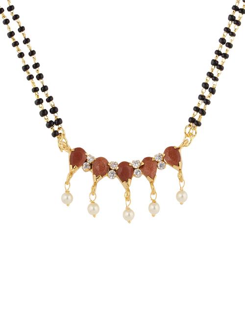 brown gold plated pendant - 12553237 - Standard Image - 1