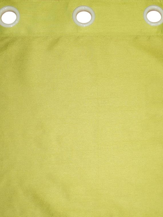 lushomes green dupion silk curtain with 6 plastic eyelets (pack of 2 pcs) for windows - 12555428 - Zoom Image - 2