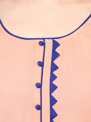 peach rayon long kurta kurta - 12555440 - Standard Image - 4