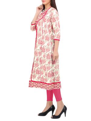 pink cotton layered kurta - 12555587 - Standard Image - 2