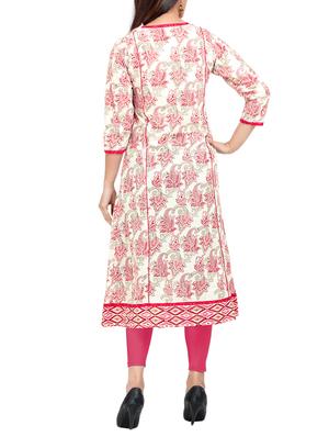 pink cotton layered kurta - 12555587 - Standard Image - 3