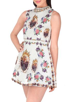 embellished floral a-line dress - 12558831 - Standard Image - 2