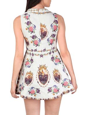 embellished floral a-line dress - 12558831 - Standard Image - 3