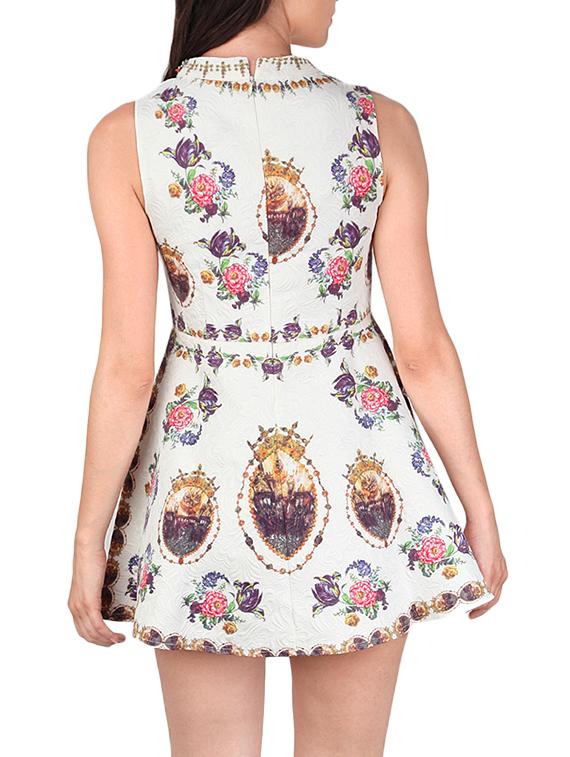 embellished floral a-line dress - 12558831 - Zoom Image - 3