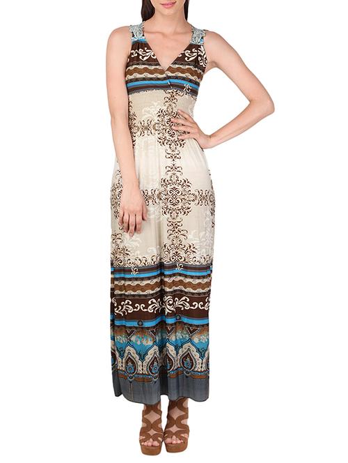 lace detail surplice maxi dress - 12558847 - Standard Image - 1