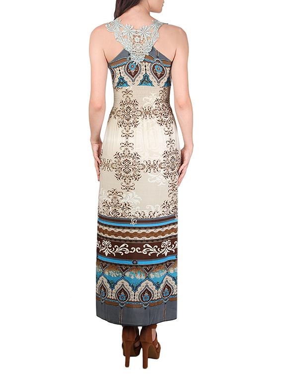 lace detail surplice maxi dress - 12558847 - Zoom Image - 3