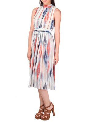 mock neck flared dress - 12558854 - Standard Image - 2
