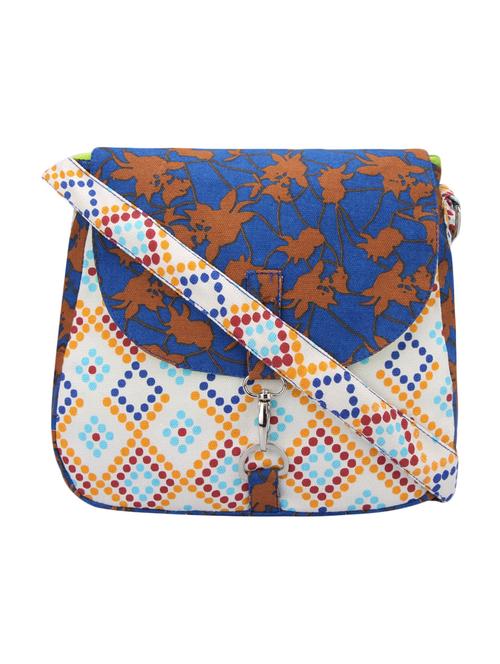 multi canvas floral printed sling bag - 12562674 -  Standard Image - 0