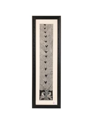 imithila beautiful mithila painting of peacocks under the tree of life (65 x 19 cms) - 12563980 - Standard Image - 2