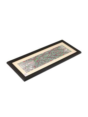 imithila vibrant mithila painting of a fruitful tree with home to several birds (65 x 27 cms) - 12563981 - Standard Image - 3