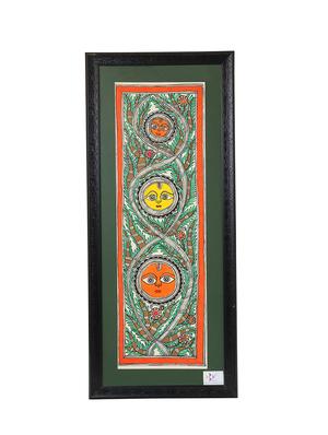 imithila mithila painting exemplifying three forms of lord sun (66 x 28 cms) - 12563987 - Standard Image - 2