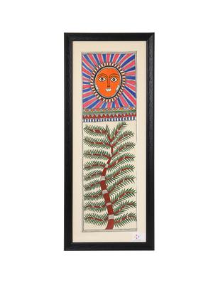 imithila mithila painting of sun giving life (65 x 27 cms) - 12563997 - Standard Image - 2
