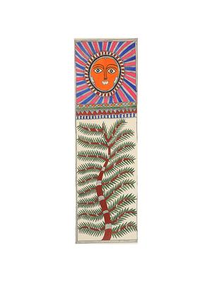 imithila mithila painting of sun giving life (65 x 27 cms) - 12563997 - Standard Image - 3